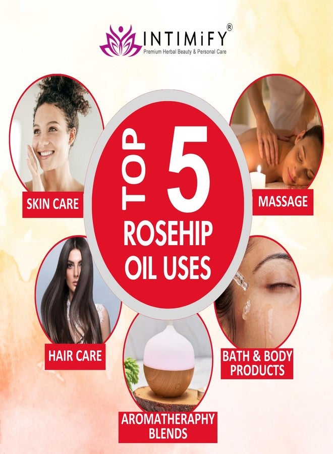 INTIMIFY Rosehip Seed Oil For Face | Cold Pressed | Rosehip Essential Oil For Face Massage | All Skin Types | For Men & Women | 30 ml - Image 2