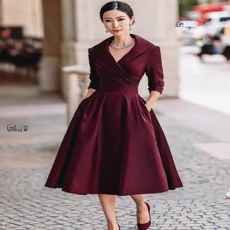 فستان نسائي أنيق بقصة ضيقة رسمية - Image 3