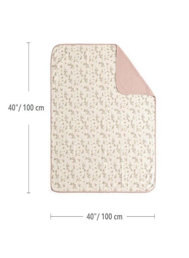 CREVENT 40''X40'' 100% Organic Cotton Muslin Baby Blanket for Newborns, Essential for Baby Shower Birthday Gift - Flower 100X100cm - Image 5