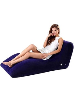 Executive LLC Inflatable Deck Chair with Air Pump, Lounger Sofa for Indoor Living Room Bedroom, Outdoor Travel Camping Picnic Beach Chaise Lounge Chair (Blue)  - Image 1
