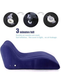 Executive LLC Inflatable Deck Chair with Air Pump, Lounger Sofa for Indoor Living Room Bedroom, Outdoor Travel Camping Picnic Beach Chaise Lounge Chair (Blue)  - Image 4