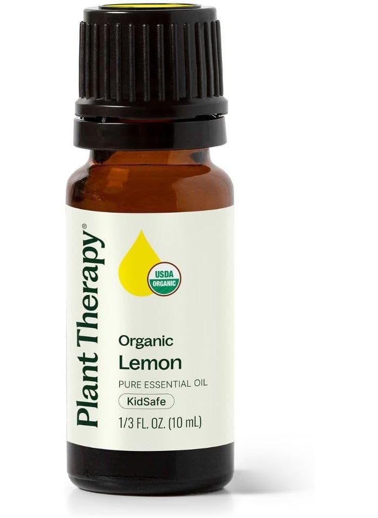 Plant Therapy Plant Therapy Organic Lemon Essential Oil 100% Pure, USDA Certified Organic, Undiluted, Natural Aromatherapy, Therapeutic Grade 10 mL (1/3 oz) 