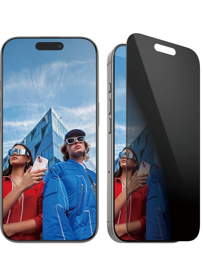 PanzerGlass حماية شاشة بانزر جلاس® للخصوصية لجهاز آبل آيفون 16 برو زجاج مقسى، مقاومة عالية للخدوش، مقاومة للصدمات، طلاء خالي من البقع - مع مساعدة في التركيب لتسهيل التثبيت - Image 2