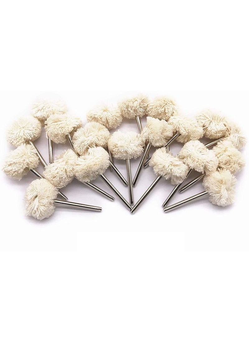 DIY Crafts DIY Crafts Pack Of 20 Pcs IvorySilver Colour Wool Polishing Wheel Cotton Mounted Buffing Rotary Tool 3mm Shank 20Pcs Fine PoPack Of 20 Pcs IvorySilver Colour  - Image 5