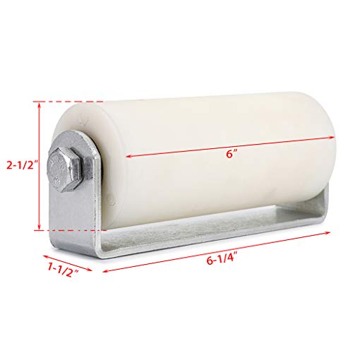 Skelang 6" Slide Gate Guide Roller with Post Welded Bracket, UHMW Hard Nylon Sliding Rolling Gates Guider, Heavy Duty Sealed Ball Bearing Side Roller Assembly (White - 6 inches) - Image 5