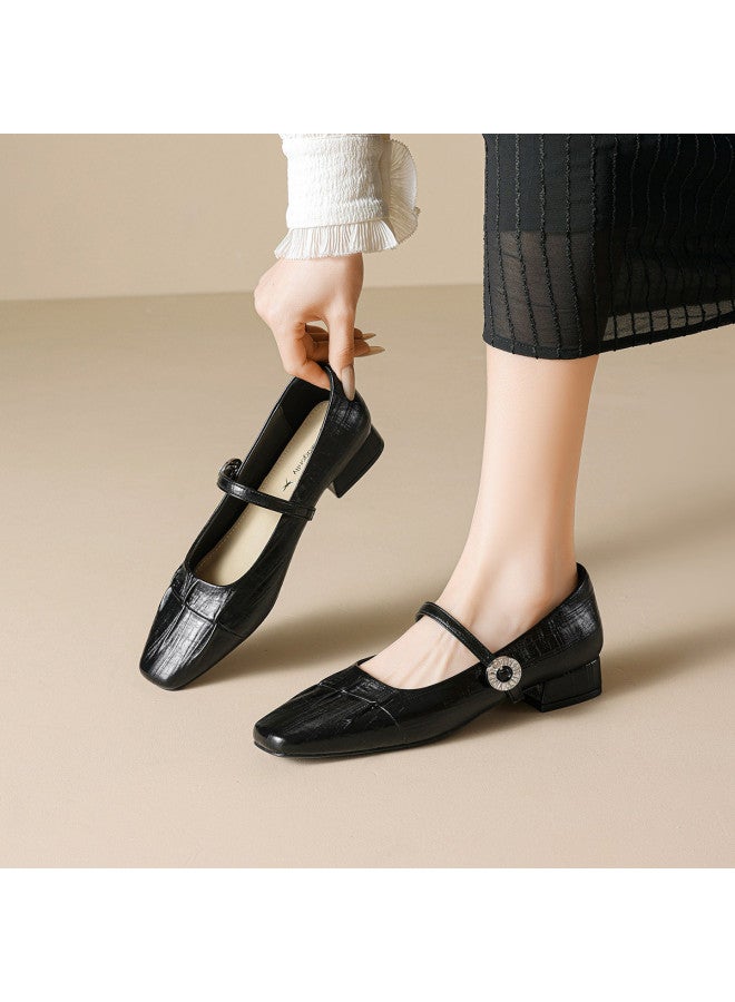 RED DRAGONFLY Spring 2026 New Arrival French Pleated Mary Jane Shoes One-strap Commuting Flats Women - Image 3