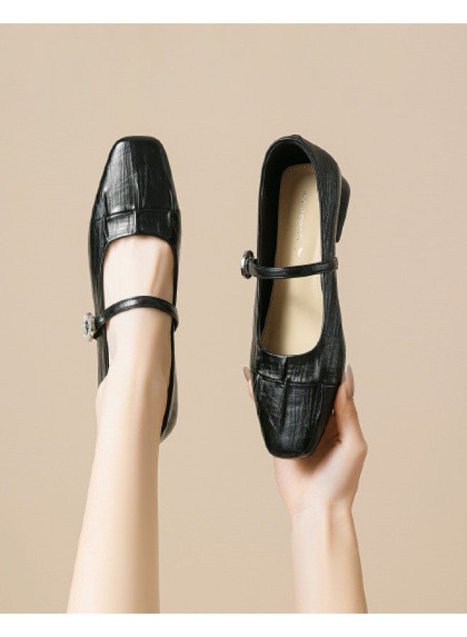 RED DRAGONFLY Spring 2026 New Arrival French Pleated Mary Jane Shoes One-strap Commuting Flats Women - Image 1