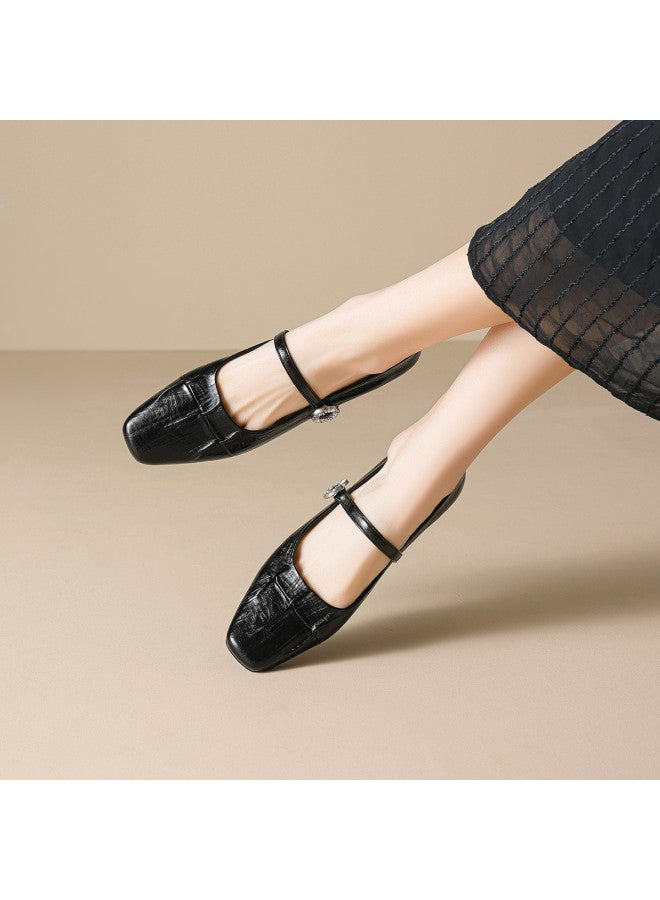 RED DRAGONFLY Spring 2026 New Arrival French Pleated Mary Jane Shoes One-strap Commuting Flats Women - Image 5