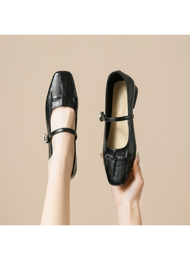 RED DRAGONFLY Spring 2026 New Arrival French Pleated Mary Jane Shoes One-strap Commuting Flats Women - Image 2