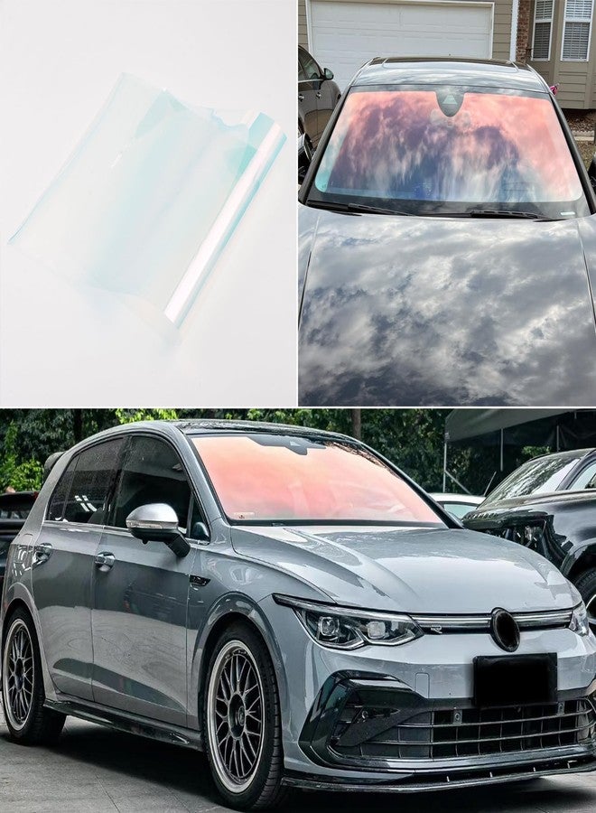 AuMoHall Chameleon Charming Red Windshield Tint 89.3% VLT Car Front Window Tint Colorful Red Color Change Effect Car Window Solar Protection Film, 19.68" x 118.11" - Image 4