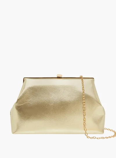 Flora Bella By Shoexpress Womens Solid Sling Bag With Flap Closure And Chain Strap