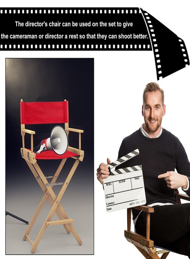 AHANDMAKER 1 Set Chair Replacement Canvas, Red Casual Directors Chair Cover Kit Replacement Canvas Seat and Back with Wood Stick Easy to Clean for Director Makeup Chair, 18.7x14.96/20.47x6.5 inch - Image 5