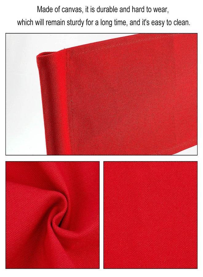 AHANDMAKER 1 Set Chair Replacement Canvas, Red Casual Directors Chair Cover Kit Replacement Canvas Seat and Back with Wood Stick Easy to Clean for Director Makeup Chair, 18.7x14.96/20.47x6.5 inch - Image 4