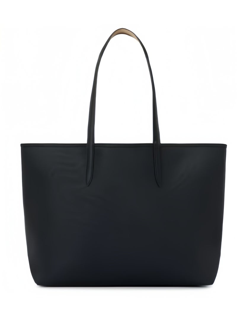 لاكوست حقيبة يد نسائية من لاكوست، مزدوجة الجوانب وذات لونين، كبيرة السعة، عصرية ومتعددة الاستخدامات، باللونين الأسود/البيج - Image 3