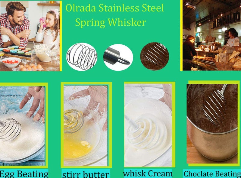 Olrada Stainless Steel Balloon Spring Whisk Egg Beater for Blending Whisking Beating & Stirring 7'' - Image 4