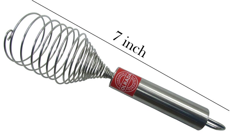 Olrada Stainless Steel Balloon Spring Whisk Egg Beater for Blending Whisking Beating & Stirring 7'' - Image 2