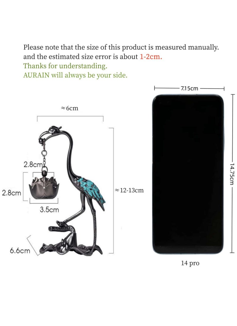 Generic - Elegant Crane & Lotus Flower Incense Burner – Dual-Purpose Alloy Incense Holder with Sandalwood Stick Tube, Intricate Zen Design for Tea Tables, Hotels, Home & Office Decor, Ideal Gift for Holidays & Special Occasions - Image 1