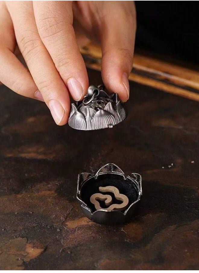 Generic - Elegant Crane & Lotus Flower Incense Burner – Dual-Purpose Alloy Incense Holder with Sandalwood Stick Tube, Intricate Zen Design for Tea Tables, Hotels, Home & Office Decor, Ideal Gift for Holidays & Special Occasions - Image 1