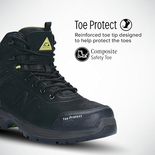 New Balance Men's Calibre Composite Toe Work Boots, Black, 11.5 Wide - Image 3
