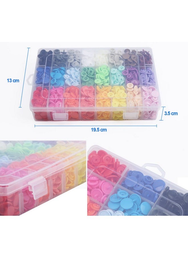 ilauke 408 Sets Plastic Snap Buttons No Sew T5 Snaps With Organizer Storage Case For Bibs Diapers Crafts  - Image 5