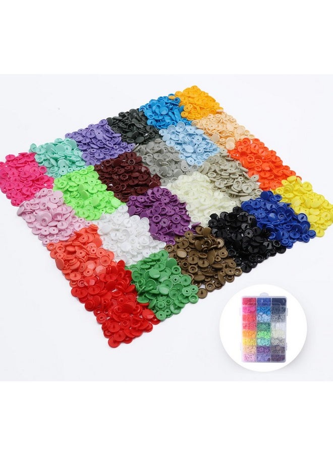 ilauke 408 Sets Plastic Snap Buttons No Sew T5 Snaps With Organizer Storage Case For Bibs Diapers Crafts  - Image 2