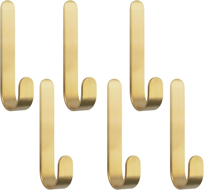 6 قطع من خطافات الحائط النحاسية ذاتية اللصق 3.07 إنش، متينة، على طراز المفاتيح العتيقة لتعليق المعاطف والمناشف - Image 1