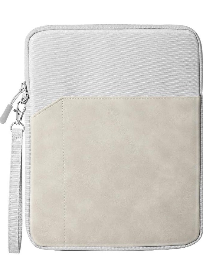 Green Tiger 9-11 Inch Tablet Sleeve Carrying Bag for iPad 10th 2022,iPad Air 11 Inch 2024,iPad Pro 11 Inch 2024,iPad Air 5/4 10.9,iPad 10.2, Tab S9/S8/A8/A7,Protective Bag with Pocket, Light Gray - Image 1