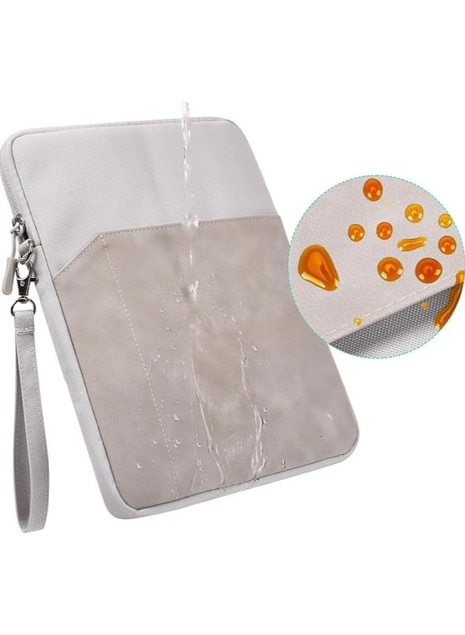 Green Tiger 9-11 Inch Tablet Sleeve Carrying Bag for iPad 10th 2022,iPad Air 11 Inch 2024,iPad Pro 11 Inch 2024,iPad Air 5/4 10.9,iPad 10.2, Tab S9/S8/A8/A7,Protective Bag with Pocket, Light Gray - Image 2