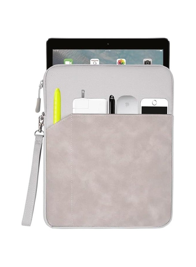 Green Tiger 9-11 Inch Tablet Sleeve Carrying Bag for iPad 10th 2022,iPad Air 11 Inch 2024,iPad Pro 11 Inch 2024,iPad Air 5/4 10.9,iPad 10.2, Tab S9/S8/A8/A7,Protective Bag with Pocket, Light Gray - Image 3