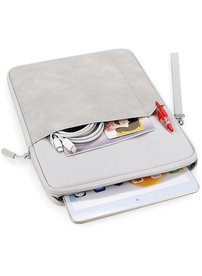 Green Tiger 9-11 Inch Tablet Sleeve Carrying Bag for iPad 10th 2022,iPad Air 11 Inch 2024,iPad Pro 11 Inch 2024,iPad Air 5/4 10.9,iPad 10.2, Tab S9/S8/A8/A7,Protective Bag with Pocket, Light Gray - Image 4