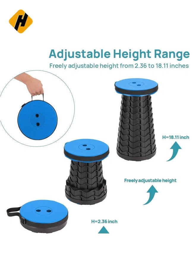 HuHa Retractable Folding Stools, Portable Camping Stool, Collapsible Stool Lightweight Yet More Sturdy for Fishing,Hiking Tours, BBQ, Parties, Outdoor Activities, Max Load 600lbs  - Image 4