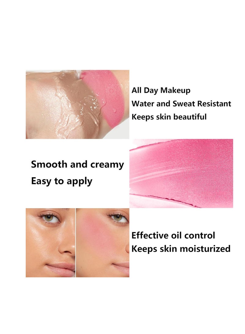 Natural 3Pcs Cream Contour Stick Makeup Kit, Shades with Highlighter Stick, Blush Stick and Bronzer Contour Stick for Sculpt the Cheeks, Long Lasting, Waterproof, Matte & Dewy Finish (LIGHT) - Image 4