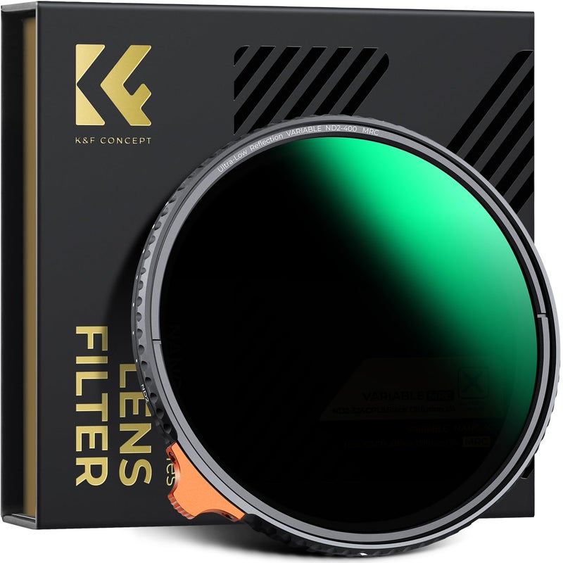 K&F CONCEPT 67mm Ultra-Low Reflectivity Putter Variable ND Filter ND2-ND400 (1-9 Stops) 28 Multi-Layer Coatings AGC Glass Adjustable Neutral Density Camera Lens Filter (Nano-X Series) - Image 1