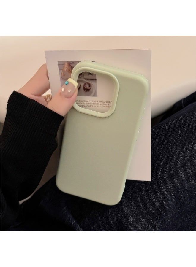 NIBEMINENT Solid Colors And A Minimalist Design Protective TPU Case Cover For iPhone 15 Pro Max, Milk Green