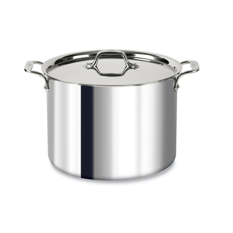 All-Clad AllClad 4512 Stainless Steel TriPly Bonded Stockpot with Lid  Cookware 12Quart Silver 