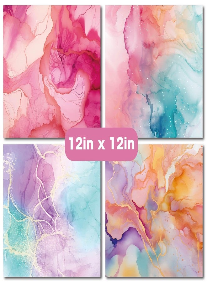 Desecraft 12x12 Candy Marble Scrapbook Cardstock Decorative Paper for Card Making Journaling Planner Origami Decopage Decorative Spring Scrapbook Paper - Image 2