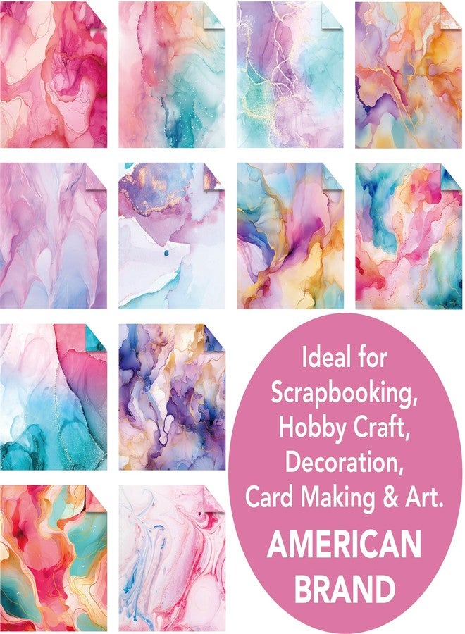 Desecraft 12x12 Candy Marble Scrapbook Cardstock Decorative Paper for Card Making Journaling Planner Origami Decopage Decorative Spring Scrapbook Paper - Image 5