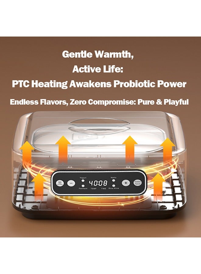 XiuWoo 1.6L Large Capacity Probiotic Yogurt Maker Adjustable Constant Temperature Yogurt Maker Versatile Health Yogurt Maker with 9 Cups and 1 Stainless Steel Container - Image 5