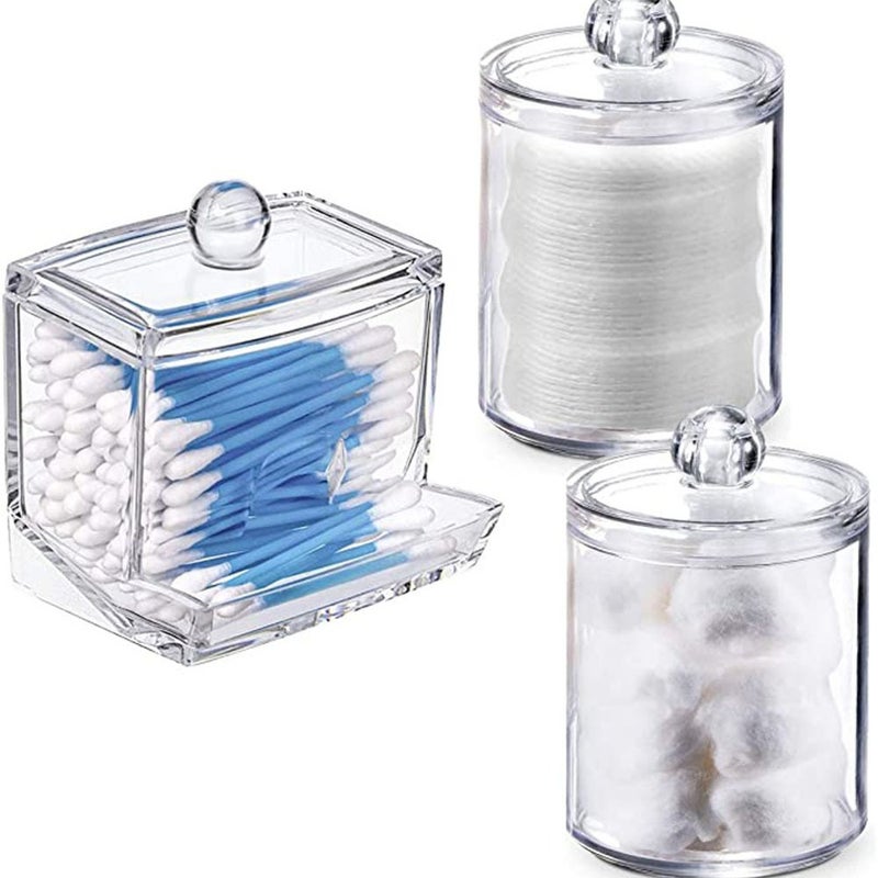 PS Cosmetic Cotton Swab Storage Box, Transparent Portable Organizer Set - Image 4