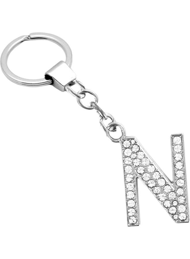 NIBEMINENT Stylish Alphabet Rhinestone Inlaid Pendant Keychain Key Ring Holder Bag Hangings  - Image 1