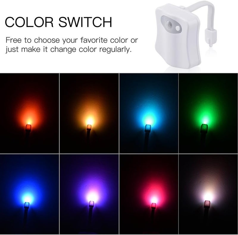Zezhou The Original Toilet Night Light Gadget, Fun Bathroom Lighting Add on Toilet Bowl Seat, Motion Sensor Activated LED 9 Color Modes - Weird Novelty Funny Birthday Gag Gifts for Men, Dad, Kids & Toddlers - Image 5