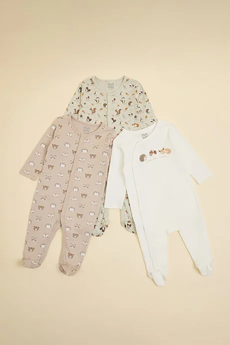 R&b 3 Pack Printed Sleepsuit