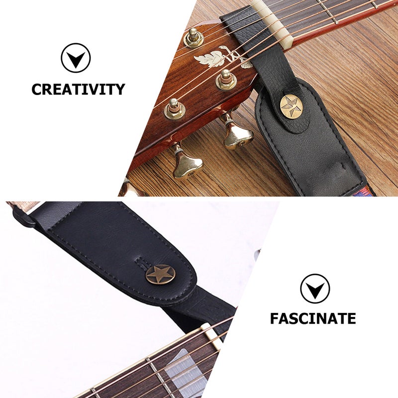 4pcs PU Leather Guitar Neck Strap Guitar Headstock Strap Instrument Supply - Image 4