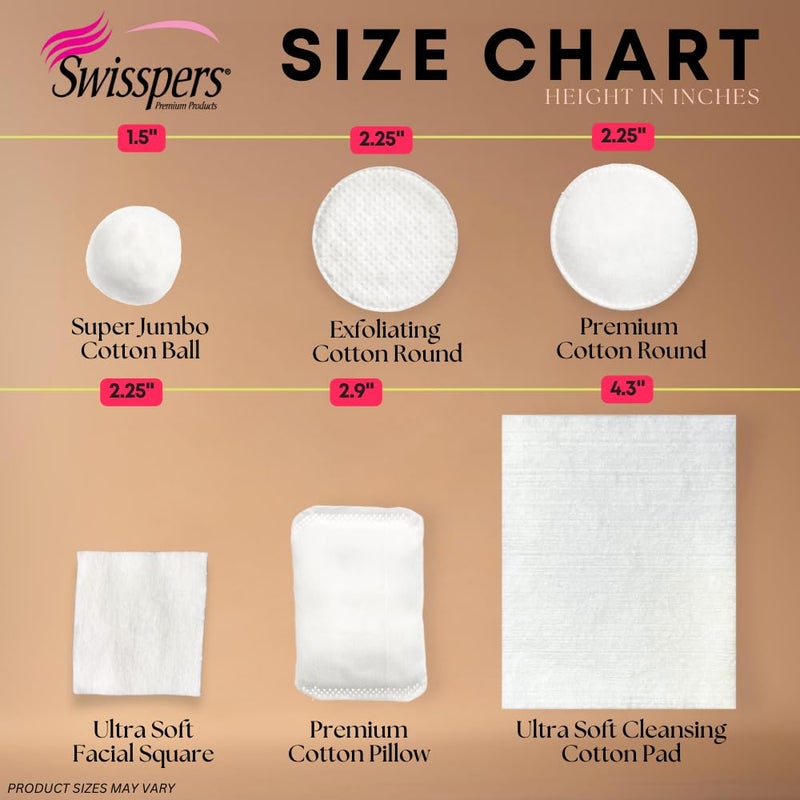 Swisspers Premium Cotton Rounds – 100 Count (Pack of 6) - 100% Pure Cotton - Soft, Absorbent, Hypoallergenic Pads for Makeup Removal, Skincare, Baby Care and Facial Cleansing - Lint Free - Image 5