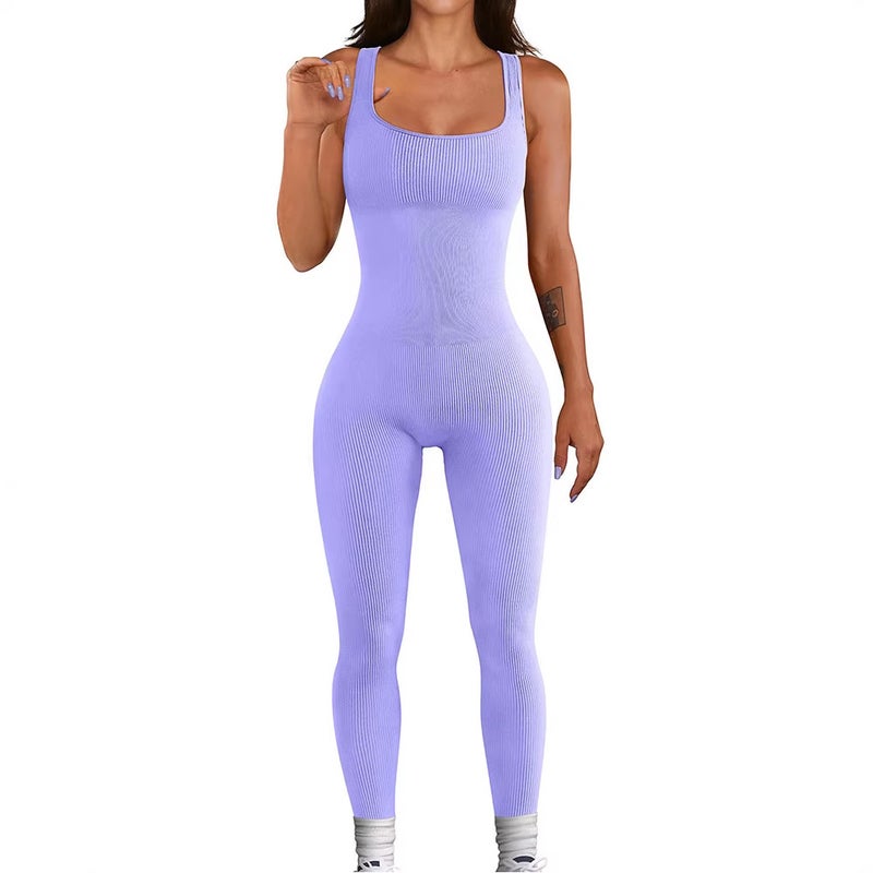 Independent Station Women'S New Sleeveless Vest Jumpsuit Threaded Square Collar Hip Lifting Slim-Fit Jumpsuit - Image 4