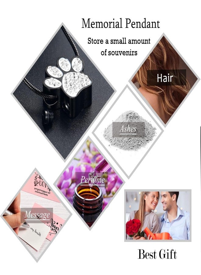 Hearbeingt Pet Cremation Jewelry for Ashes Urn Necklace Paw Print Pet Keepsake Jewelry for Dog's/Cat's Ashes Pendant Memorial Gifts - Image 5
