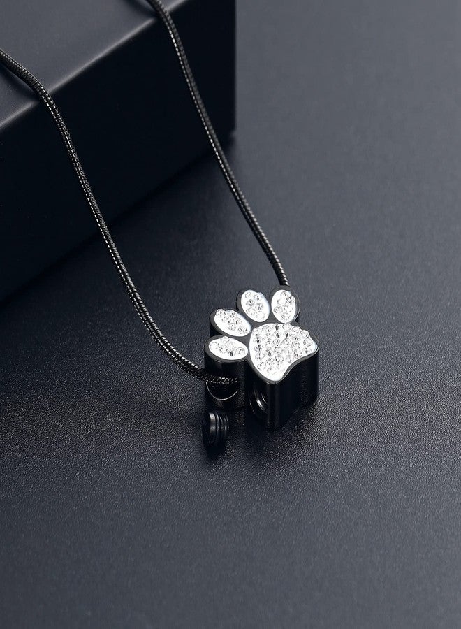 Hearbeingt Pet Cremation Jewelry for Ashes Urn Necklace Paw Print Pet Keepsake Jewelry for Dog's/Cat's Ashes Pendant Memorial Gifts - Image 3