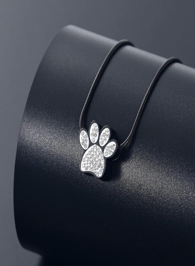 Hearbeingt Pet Cremation Jewelry for Ashes Urn Necklace Paw Print Pet Keepsake Jewelry for Dog's/Cat's Ashes Pendant Memorial Gifts - Image 2