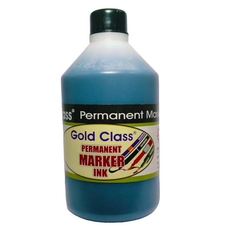 Gold Class Permanent Marker Ink, 500ML | Easily refillable | Suitable for Permanent Markers with Multiple Surfaces | Office & School Stationery - Pack of 1 (Black) - Image 1