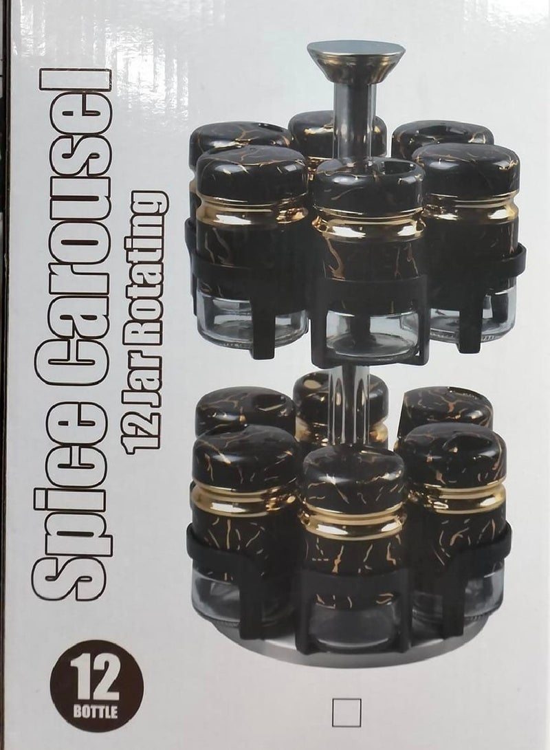 طقم توابل ١٢ قطعة دوار- استانلس ستيل * زجاج - Image 2